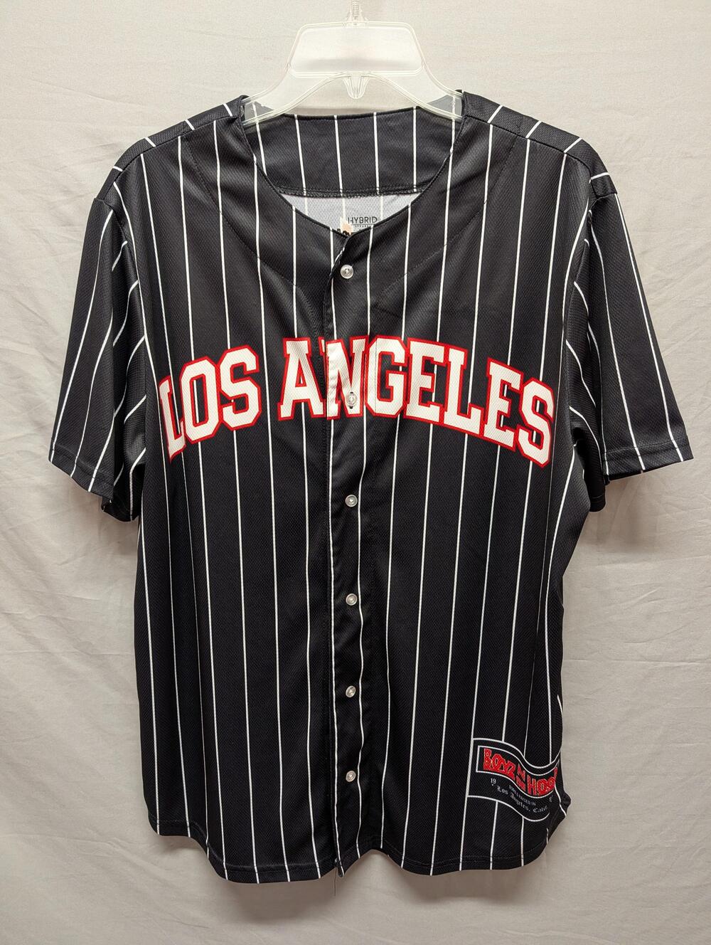 Boyz N The Hood Shirt Mens Large Black Pinstripe Baseball Jersey Los Angeles